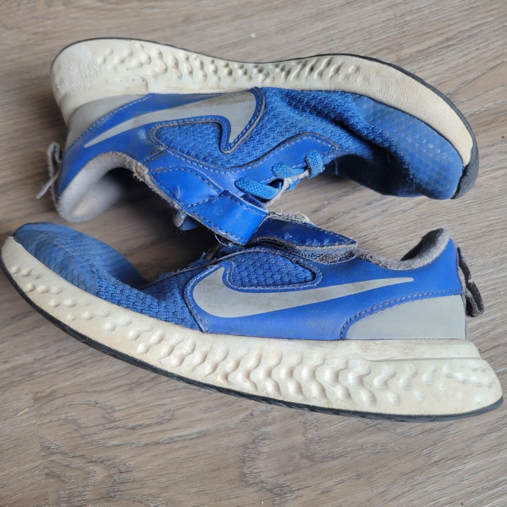 Nike Kids Revolution 5 Sneakers 12.5C Blue Mesh Athletic Running Shoes